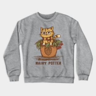 Hairy Cat in a Pot Crewneck Sweatshirt